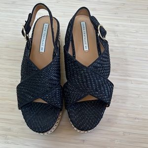 Zara Black Woven Sandals